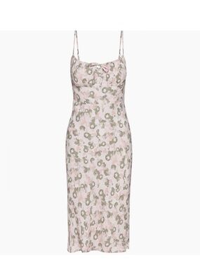 Aritzia Wilfred Floral Midi Slip Dress  Scoop Neck Strappy Size 0